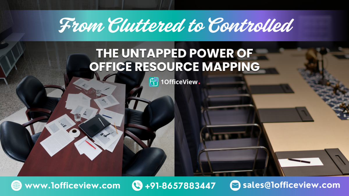 Office resource mapping showing desks, meeting rooms, and shared assets on a digital floor plan