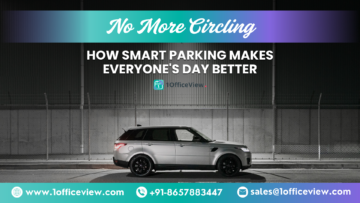 Employee using a smart parking management system to book a spot.